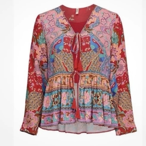 Spell & The Gypsy Lotus Jacket Ruby Red
 Size Oversized XS - Picture 7 of 14